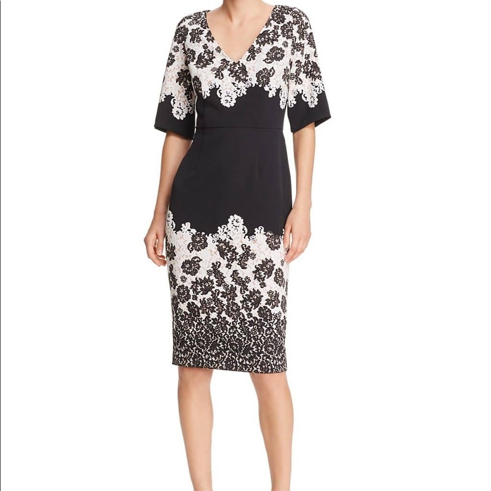 Black/Bone Floral Sheath